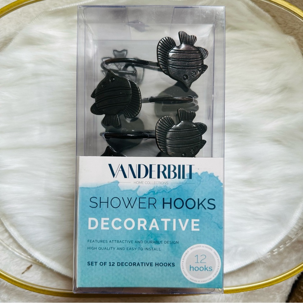 Vanderbilt Brass Fish Set of 12 Shower Hooks – NIB